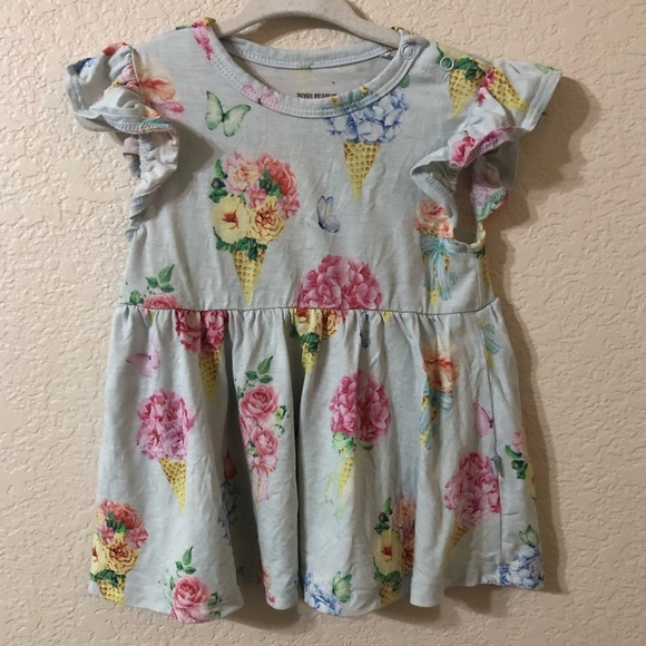 Posh Peanut Camille Ruffled Capsleeve Basic Peplum Top in Blue Sz 18-24 Months - Picture 1 of 6